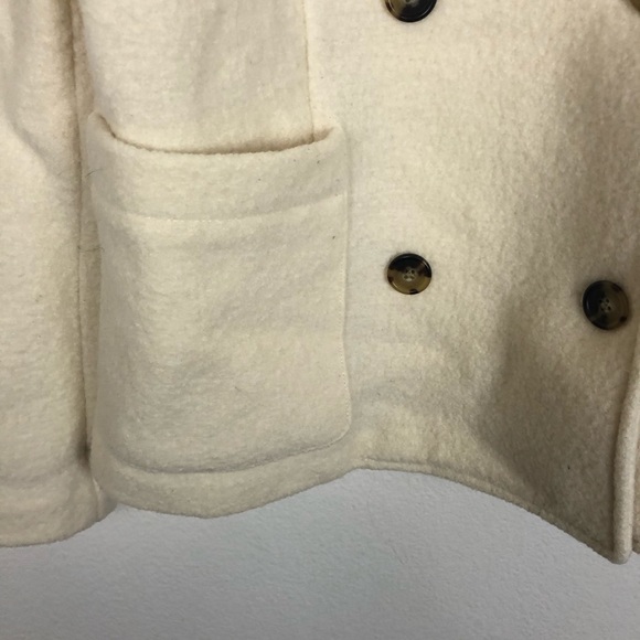 J. Crew Boiled Wool cream double breasted peacoat - Picture 5 of 8